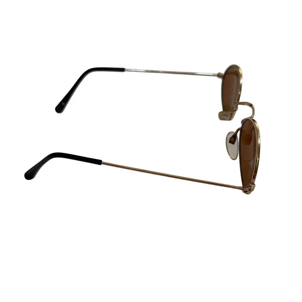 Vintage 90s/ Y2K Gold  Brown Tint Oval Sunglasses